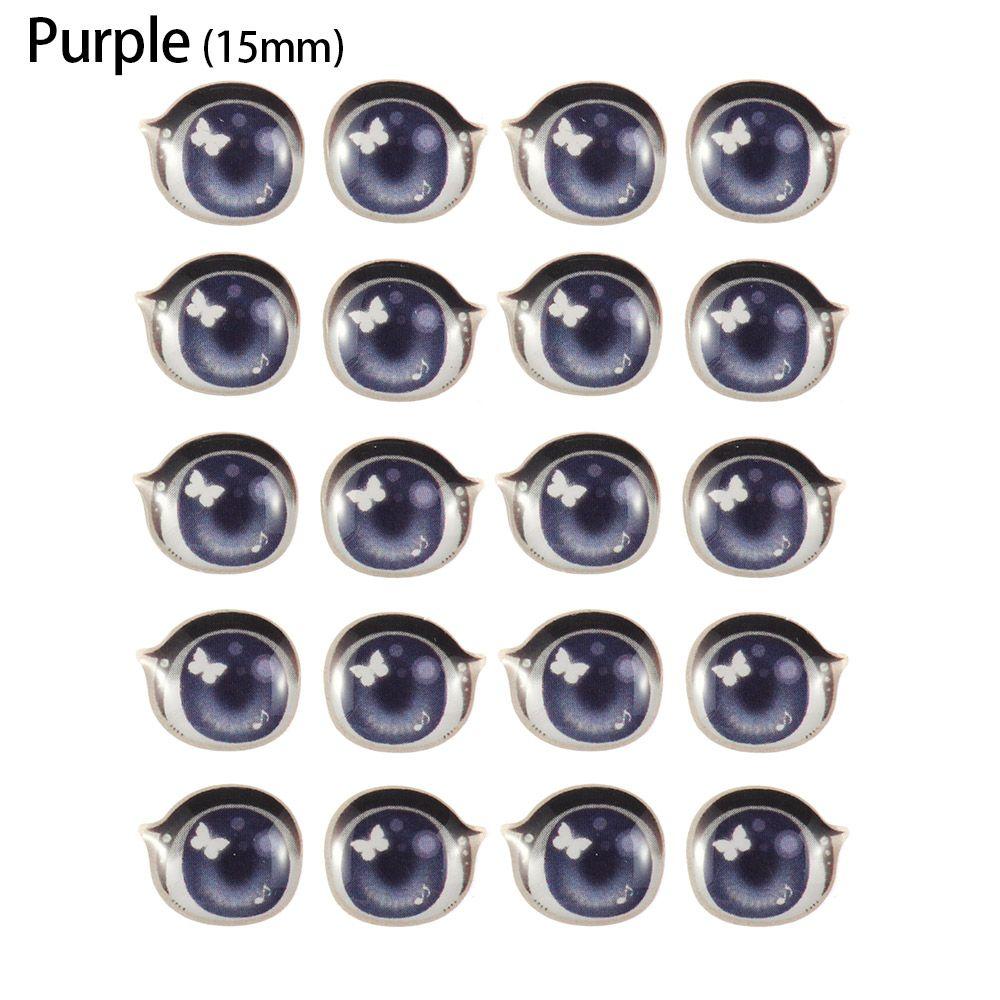 

10 Pairs Long Eyelashes Cute Butterfly Cartoon Eyes Stickers Anime Figurine Doll Face Organ Paster Decals DIY Doll Accessories Purple