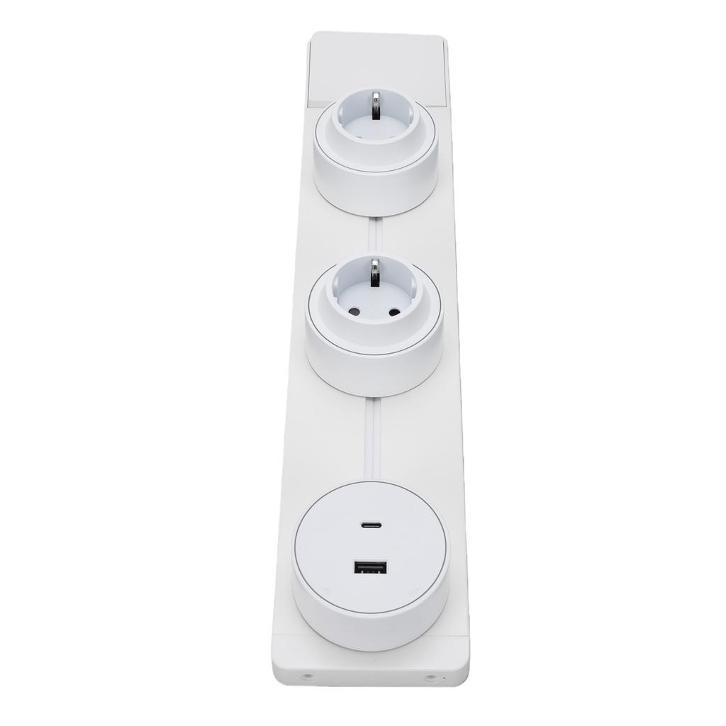 Under Cabinet Power Strip with USB Port 40cm Electrical Stainless Steel Aluminum Alloy Power Strip Track System for
