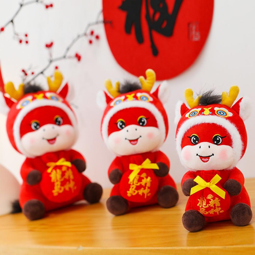 2026 Red Lucky Plush Stuffed Animal Traditional Auspicious Horse Plush Doll Kid Gift