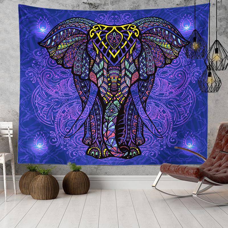 Home Decor Indian Ethnic Tapestry Hanging Elephant Digital Printing Tapestry Living Room Background Cloth Beach Towel