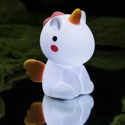 Lámpara de noche de silicona con dibujos animados para dormitorio infantil, lámpara de mesa de inducción con carga, lámpara de noche LED pequeña