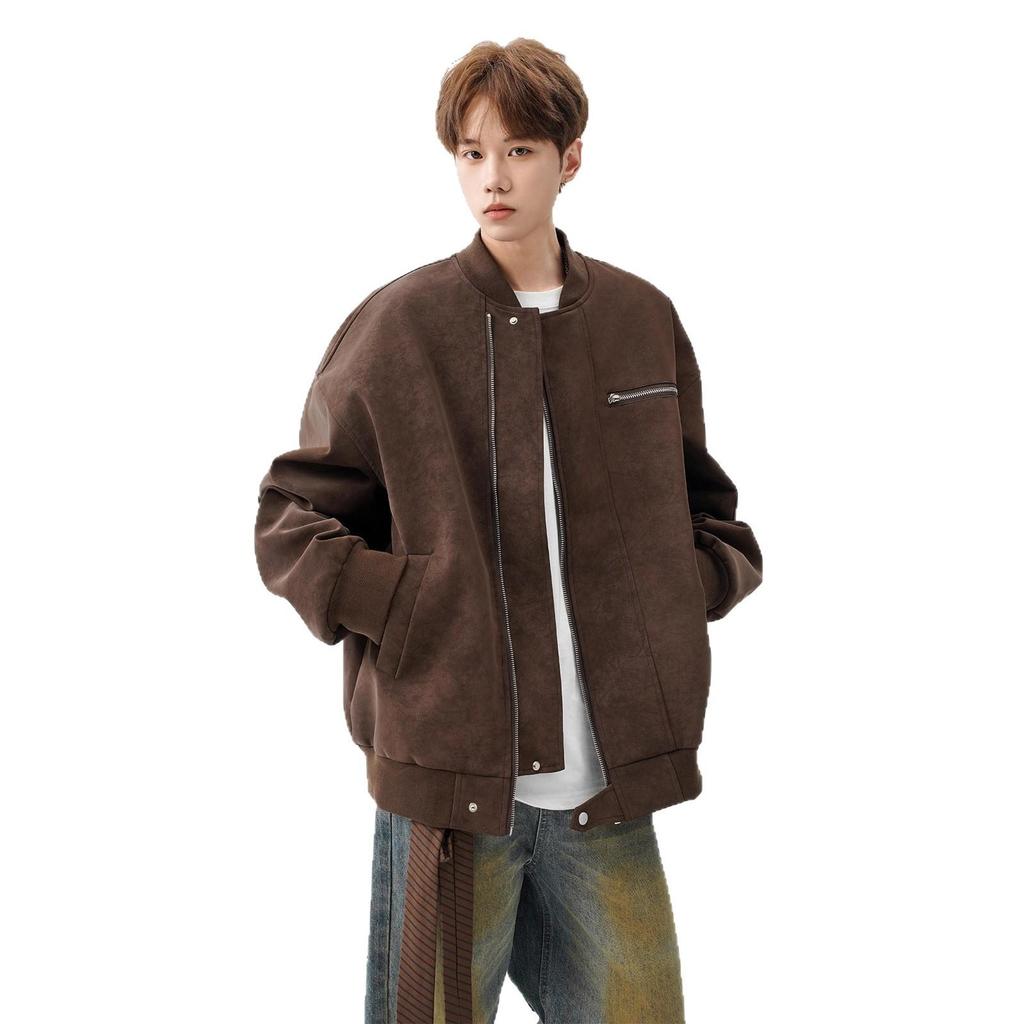 Baseball Uniform Mens Autumn Leather Jacket Design Short Work Jacket