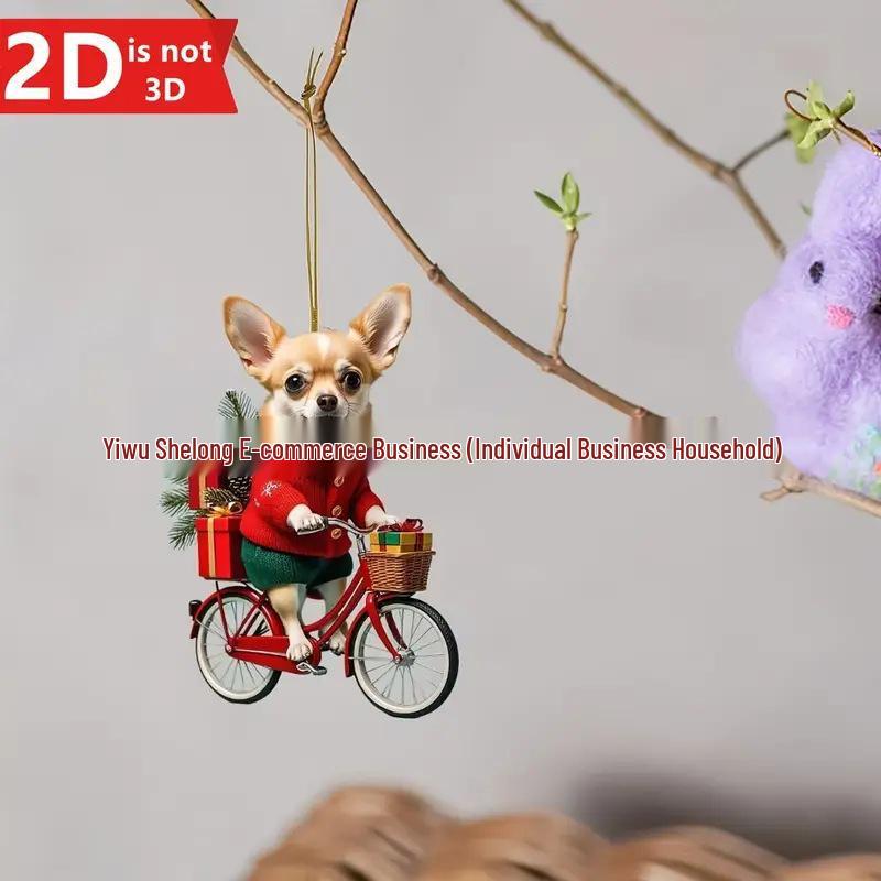 

Трансграничное акриловое рождественское украшение в виде велосипеда, собаки, машины Standard