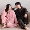 Couple pajamas winter warm coral fleece men's long-sleeved trousers high-end women's flannel loungewear set