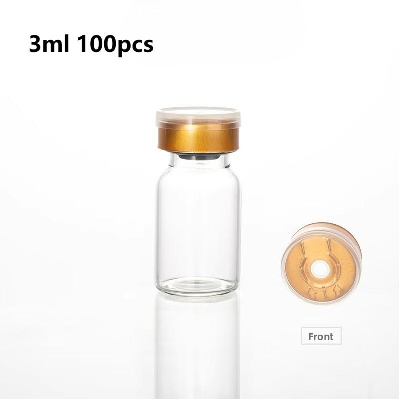 100 pezzi 3ml 5ml 10ml 15ml Fiale Tappo in Gomma Tappi Flip-Off Tappi in Alluminio Flacone di Vetro Fiala di Vetro per Iniezione Piccoli Flaconi Ricaricabili