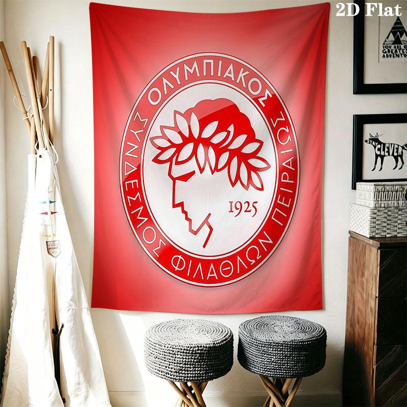 Olympiacos Wall Hanging Printed Fabric Blanket Decorative Tapestries for Bedroom Living Room Home Decor
