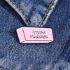 Oil drop brooch premium sense light luxury pink square clothes bag decorative accessories