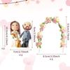 Flower Wreath Arch Bride & Groom Wedding Cake Topper Romantic Wedding Party Cake Decoration Adorable Figurine Craft Gift