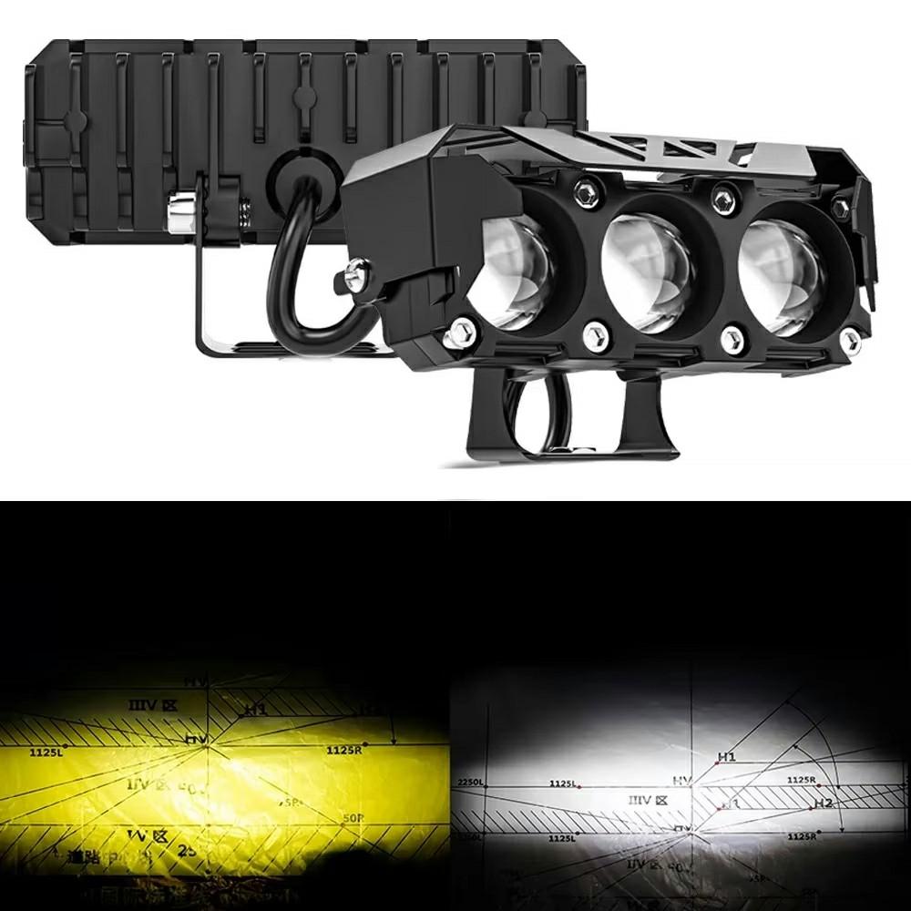 

TR3 3-лінзова двоколірна фара ближнього/дальнього світла, протитуманна фара, водонепроникна IP65, 12 В/24 В, автомобільна фара для водіння Type A