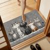 Cute Cat Pattern Doormat Water-absorbing Abrasion-resistant Bathroom Carpet Non-slip Durable Bedroom Door Rug Home Decor