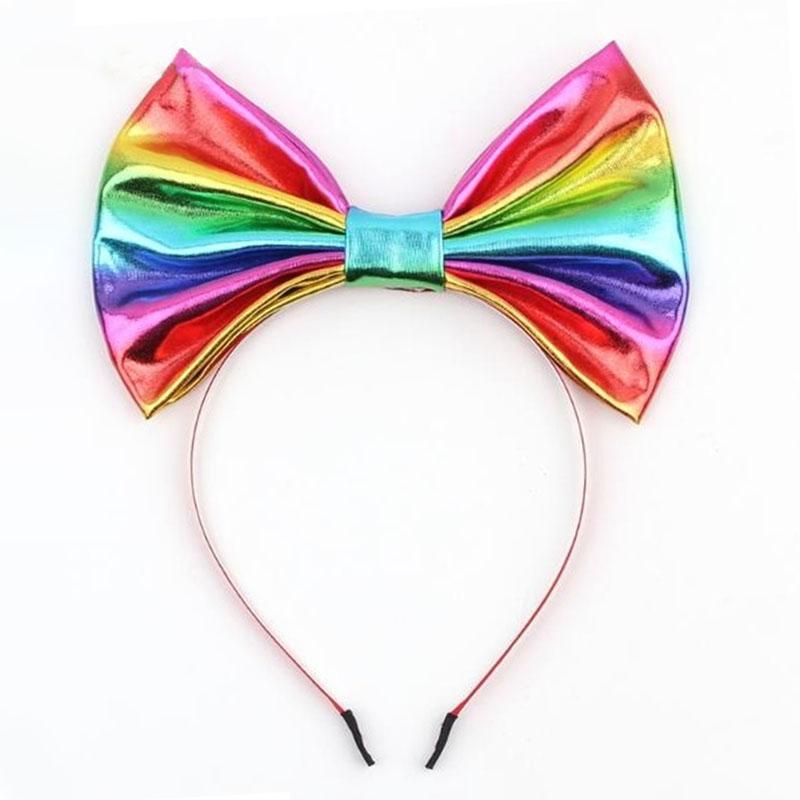 Mode Meerjungfrau Disney Stirnband Kind Sommer 7'' Schleife Metallic Große Schleife Stirnband Kopfschmuck Mädchen Festival Party DIY Haaraccessoires