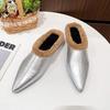 Women's Outdoor Low Heel Pointed Toe Velvet Mules - Autumn/Winter 2025 Collection