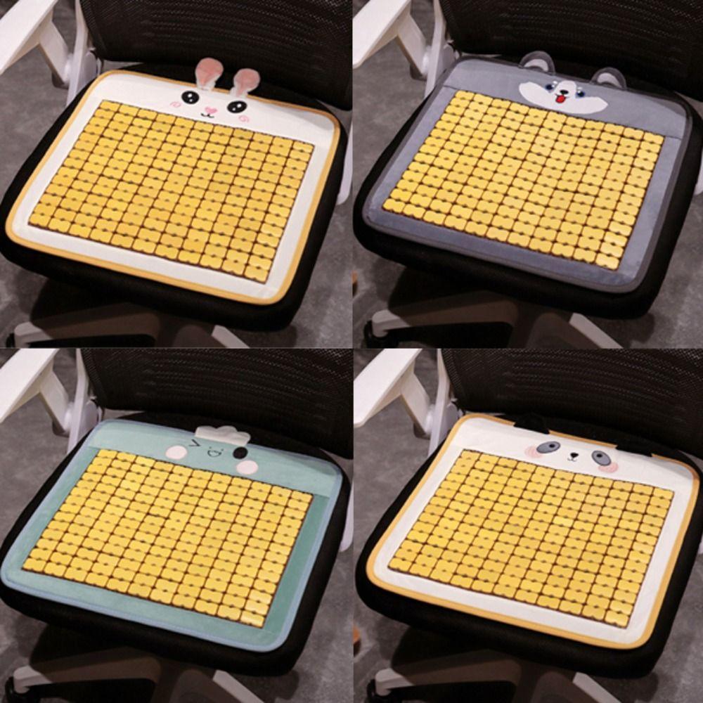 Cartoon Animal Pattern Summer Cool Seat Cushion Breathable Square Student Chair Mat Anti Slip Cooling Car Seat Mat Office