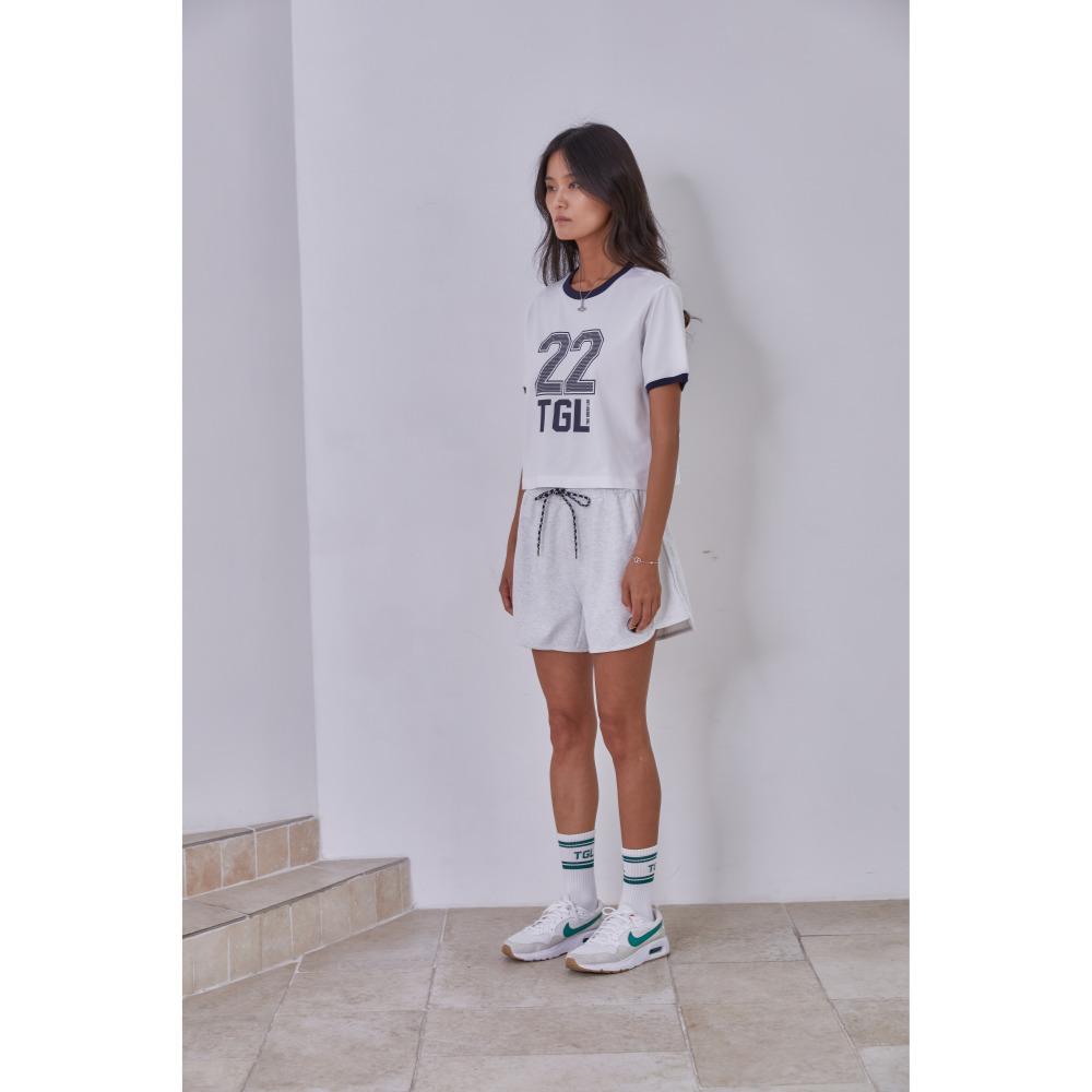 THE GREEN LAB Women'S Recycled Sweat Shorts [White Melange]