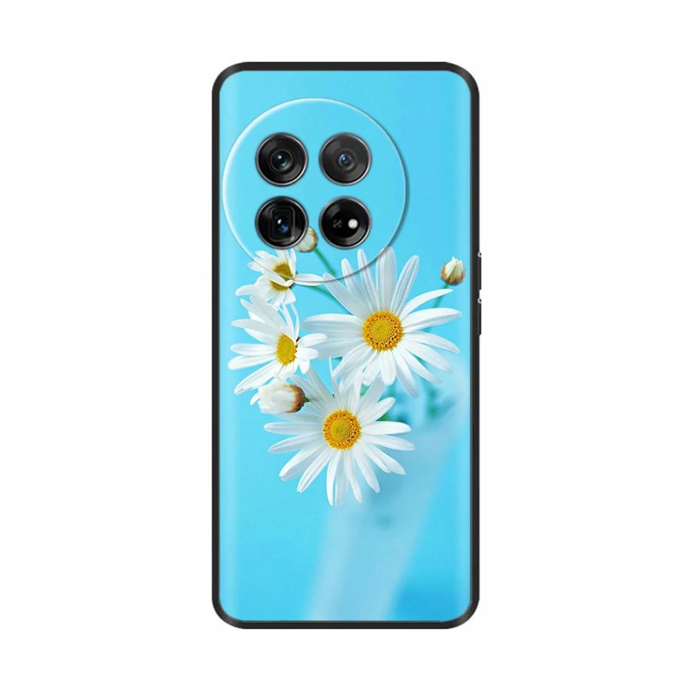 Painted Cover For OnePlus 12 Case Black Silicone Soft Luxury Phone Back Cover For One Plus 12 OnePlus12 5G Fundas Cases Hoesje