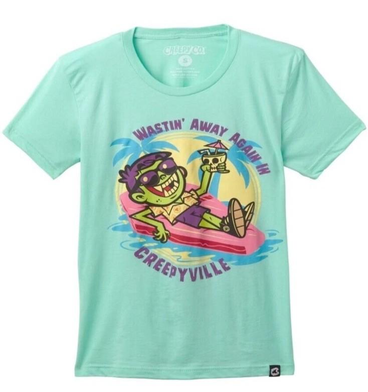 NEW Creepy Co. Company BASKING BOSCO Boz Mascot Sun Spooky T-Shirt Tee Medium S разноцветный