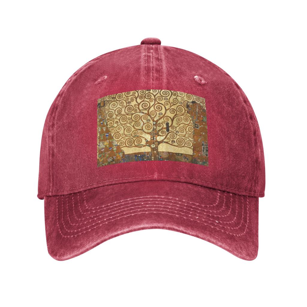 Tree Of Life Stoclet Frieze Gustav Klimt Denim Fabric Cap Casual Baseball Caps Adjustable Hat Summer Unisex Baseball Hats