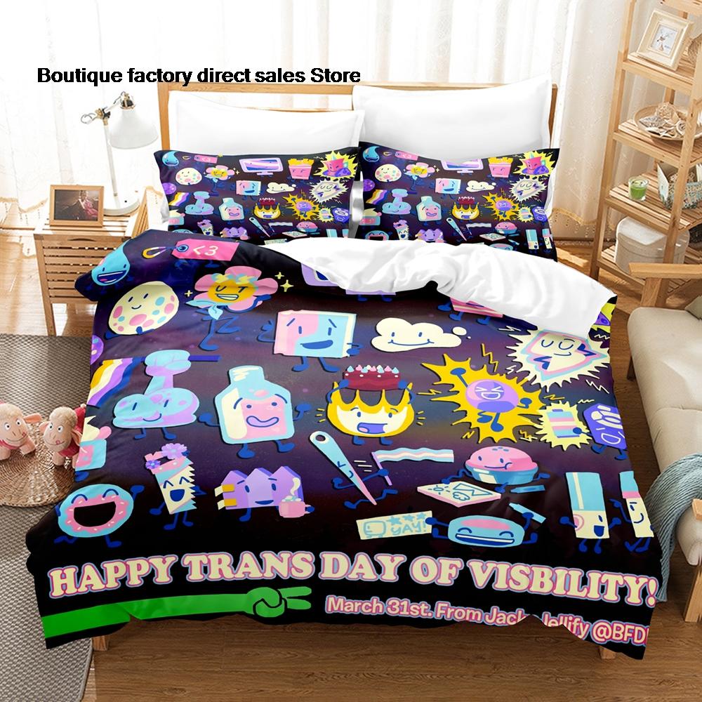 3 Stück Battle for Dream Island Druck Bettbezug Alle Größen für Fans Schlafzimmer BFDI W.O.A.H. Bündel Bettwäsche-Set