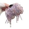 Fluffy Bubble Gauze Large Claw Clip for Women - Thin, High-End Style Shark Hair Bun Clip