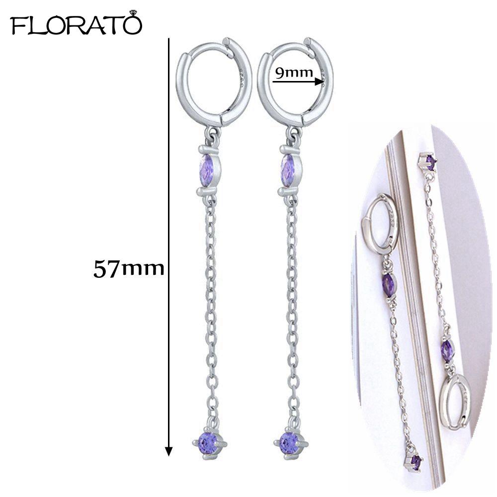 925 Silver Needle Elegant Purple Earrings Exquisite Small Hoop Earrings for Women Fashion Puncture Jewelry Accessories