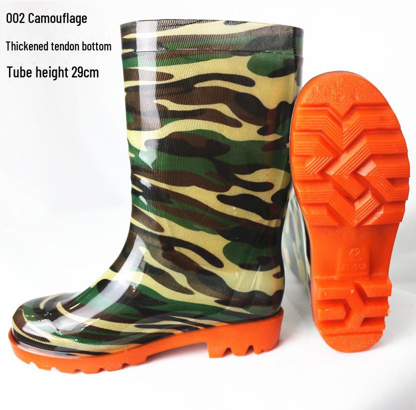 Men's PVC Waders with Non-Slip Rubber Boots and Cowhide Bottom Waterproof Rain Shoes