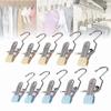 Hangers Clips Stainless Steel Laundry Hooks Hanging Clothes Pins Clip Hangers Boot Shoes Clothes Pins