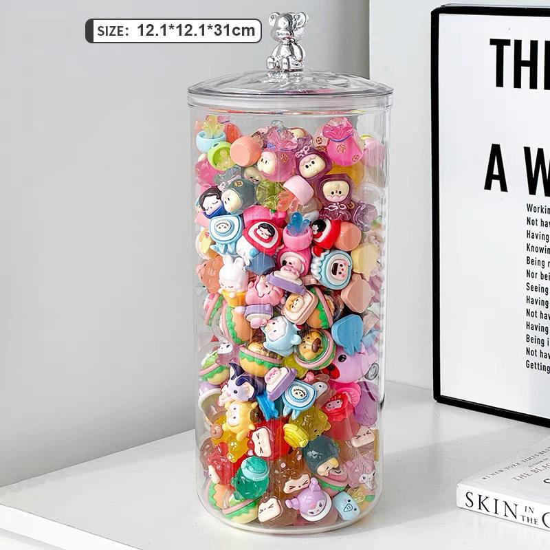 

Прозрачная пластиковая банка для хранения с крышкой для игрушечных фигурок, контейнер для хранения продуктов, риса, овса, зерен, печенья, кофейных зерен 2600ML