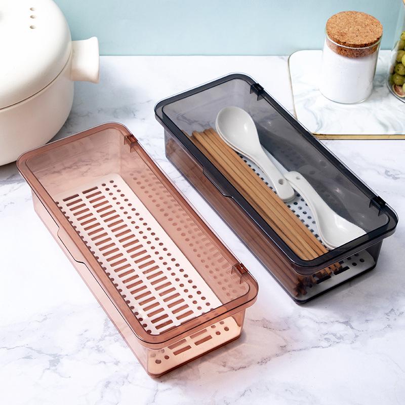 Chopstick Box Tea Set Tableware Storage Box Dust-proof Cotton Swab Box Kitchen Tableware Storage