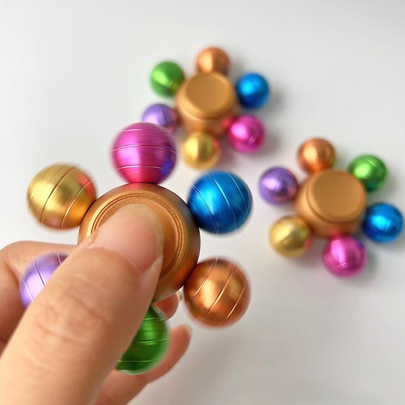 Toys Rainbow Fidget Spinner Metal EDC ADHD Anti-Anxiety and Stress Relief Novelty Gifts for Teenager Adults Kids Boys