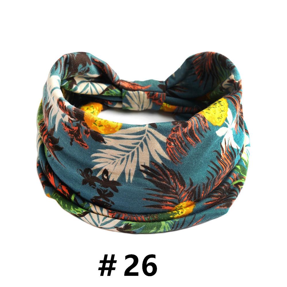 Damen Boho Stirnbänder Baumwolle Breite Turban Headwraps Rutschfeste Stretch Spa Haarbänder Workout Yoga Stirnbänder Bandage Running Bandana Haarschmuck