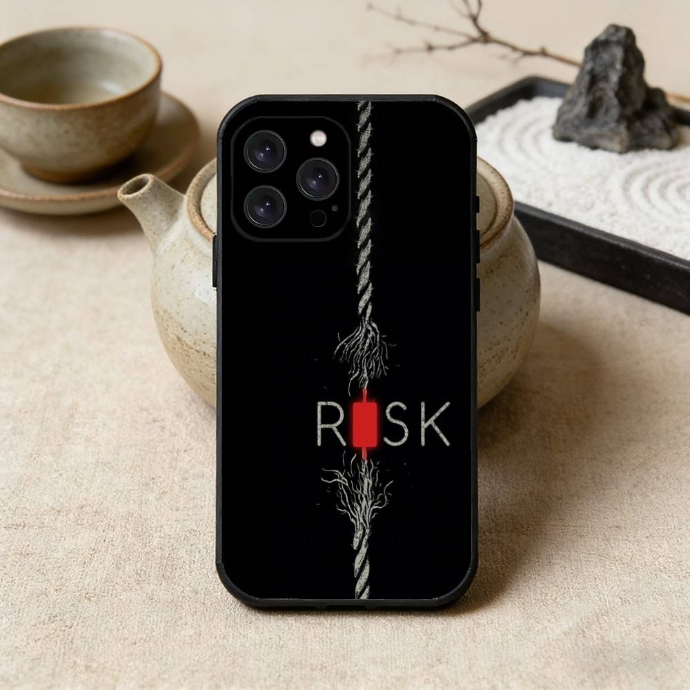 Day Trader Trading RISK RICH Phone Case For iPhone17,16,15,14,13,12 Plus,Max Soft Silicone Black Cover