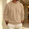 Heren Sweatshirt met Voering en Ronde Hals Casual Kleur Pullover