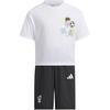 Casual Sports Suit Loose Comfortable Round Neck Fashion Set Kids Suit White Black JM7983