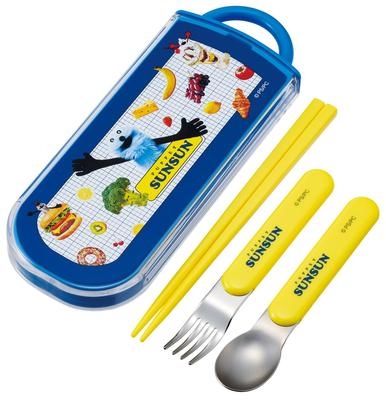 Bento Chopsticks Trio Set Puppet for Boys and Children's (Chopsticks, Spoon, Fork, 16.5cm, Sun-Sun) Girls, TACC2-A