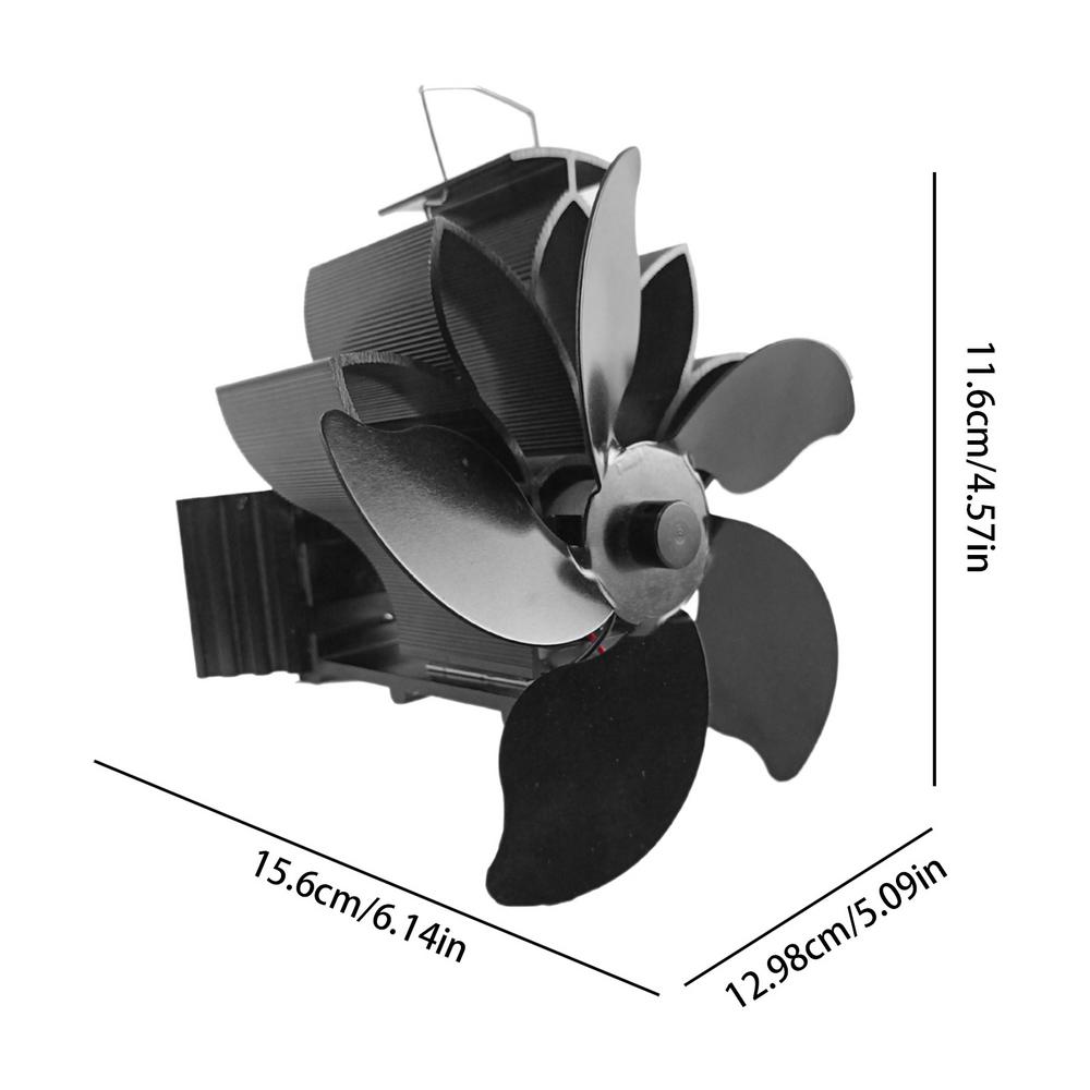 

Heat Powered Wood Stove Fan Wood Fireplace Fan Heat Powered 5 Leaves Heater Stove Fan Silent For Home Wood Log Burner Fireplace