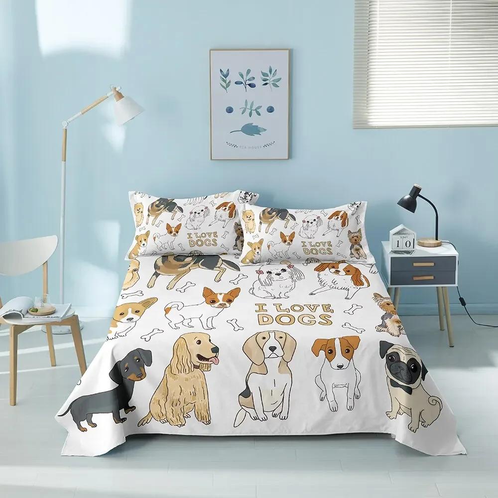 Cartoon Cute Pet Dog Bedding Set Duvet Cover Bedroom Quilt Cover Single King Size Duvet Cover Home Textile 2/3 Pieces