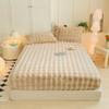 Class A Bubble Fleece Solid Color Fitted Sheet Thickened Mattress Protector Cover Fleece Bed Sheet Single Piece