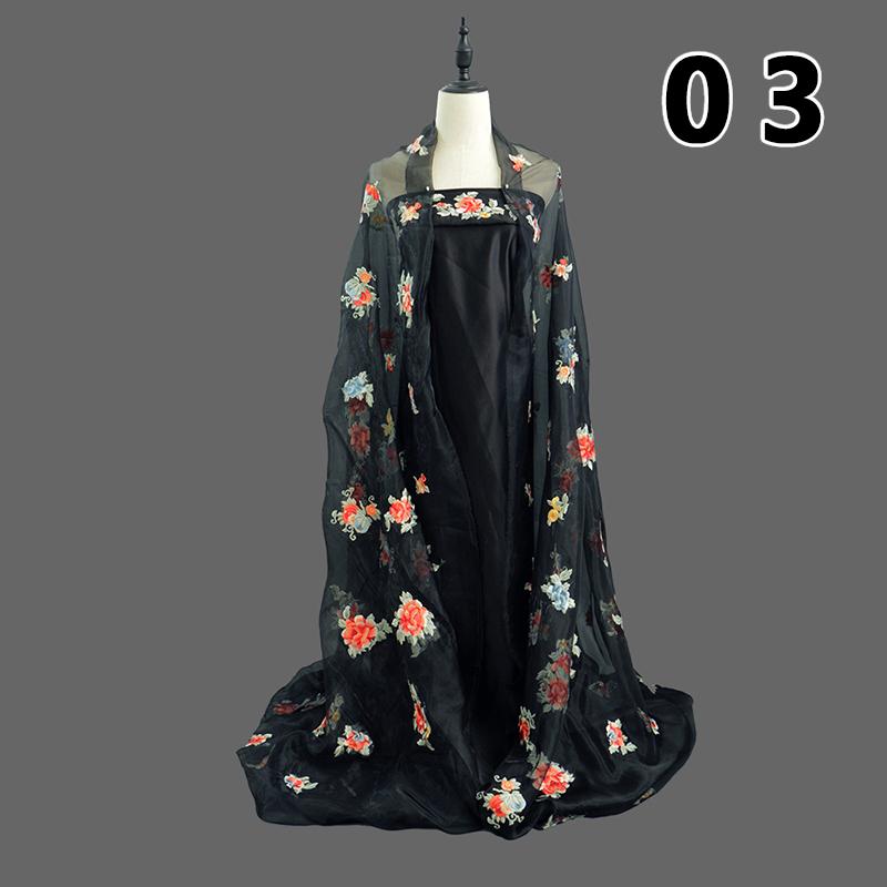 50cm Chinesischer Hanfu Stickerei Stoff Organza Antiker Stil Bestickter Designstoff für DIY Hanfu Hemden Puppenkleidung