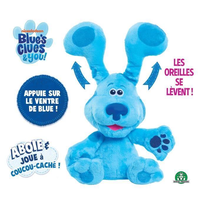 Peluche blue coucou-caché 30 cm - bkr bunker - jouet enfant 3 ans - fonctions sonores