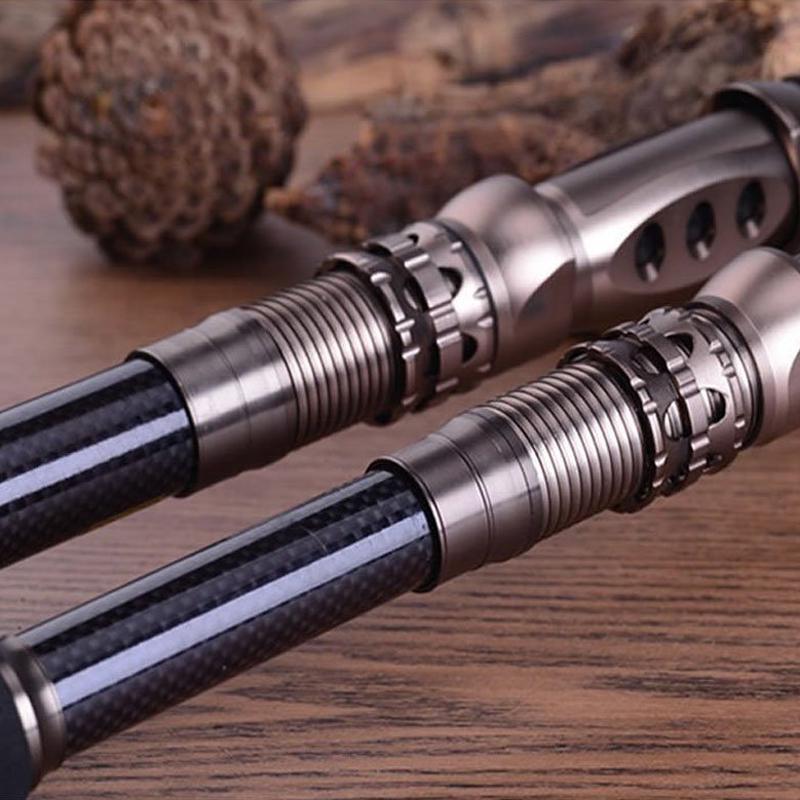 SOUGAYILANG Canne à pêche rotative Cabon 1.5-3.3M poteau télescopique voyage pêche en eau douce en eau salée