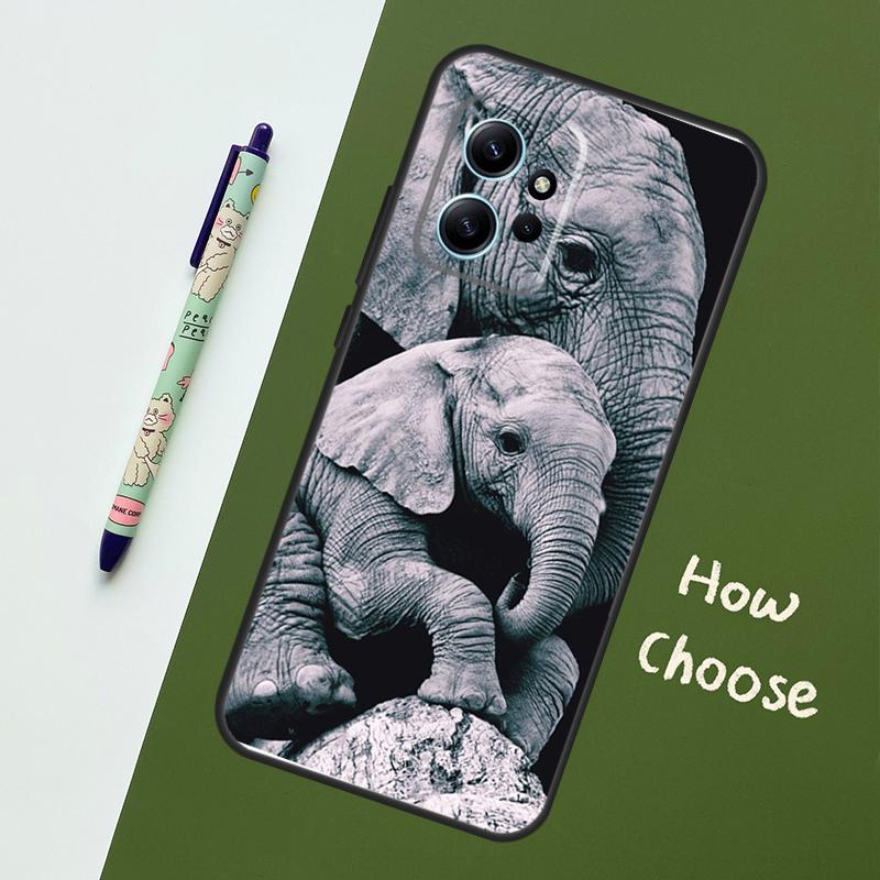 Elephant Baby Nature Case For Xiaomi Redmi Note 14 9 10 11 12 13 Pro 12S Cover For Redmi 15 13C 12C 10C 14C 15C