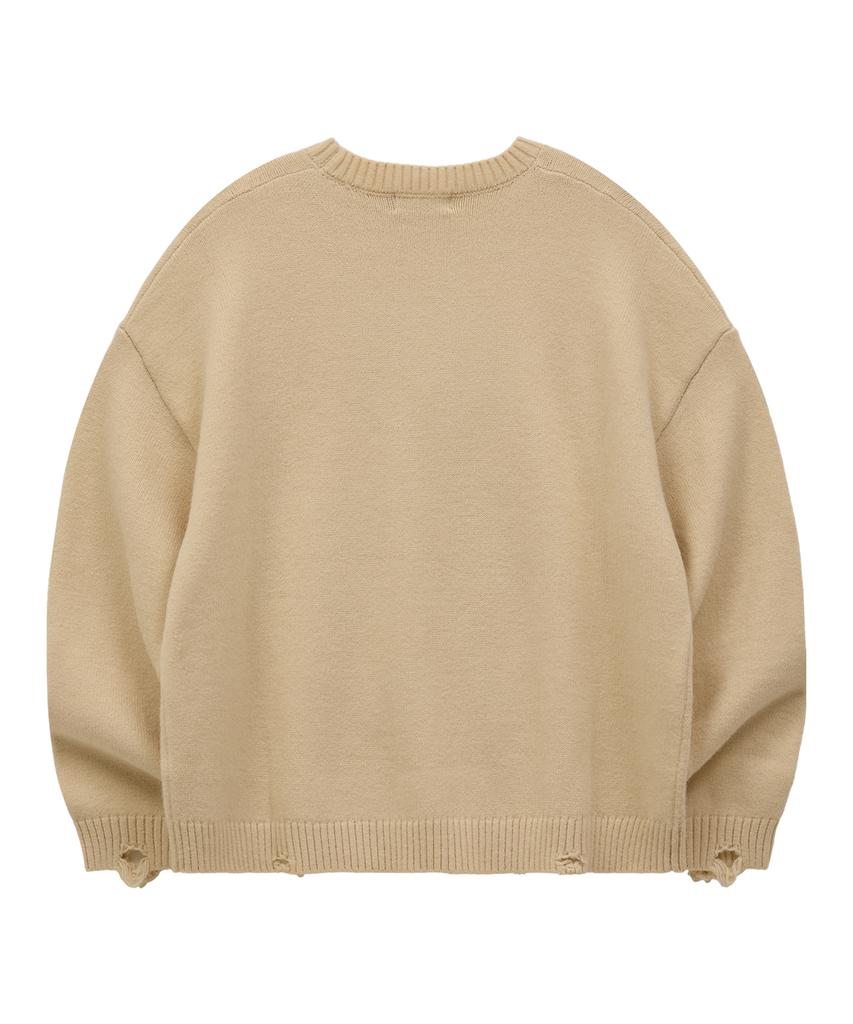 HOODHOOD Alien Damaged Knit Ivory
