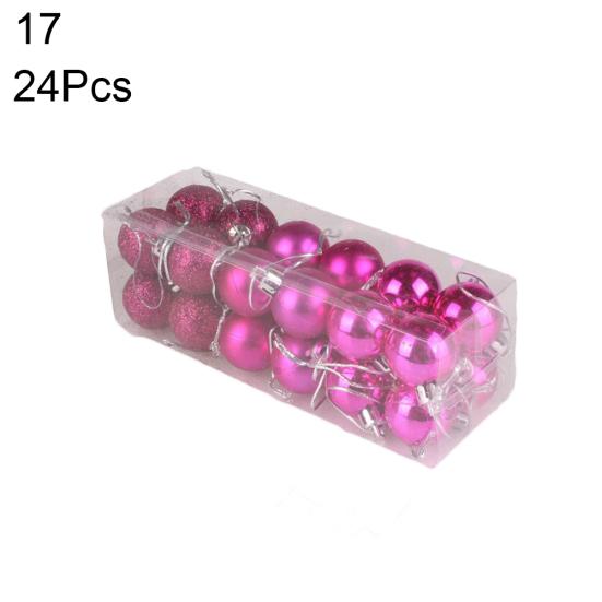 24 Stück 3 cm große Kunststoff-Weihnachtsbaumkugeln für Zuhause, Party, hängende Ornamente