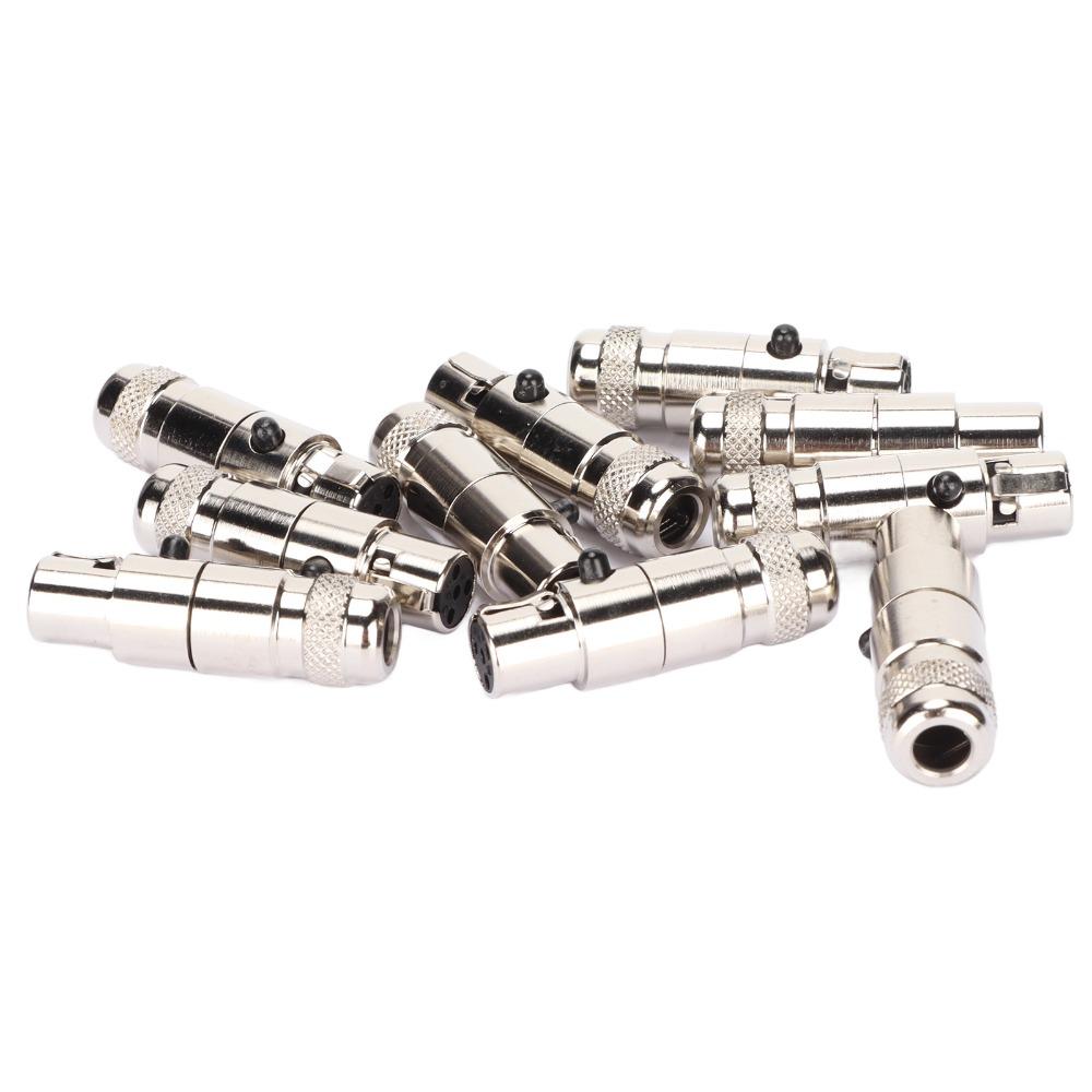 10PCS Metal 4 Cores XLR Female Plug Microphone Cable Adapter  for Monitor Speaker