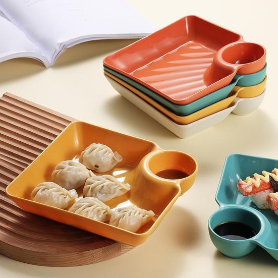 Dumplingtallerken Sklisikker Stablebar Plast Dyppeskål Sushifat