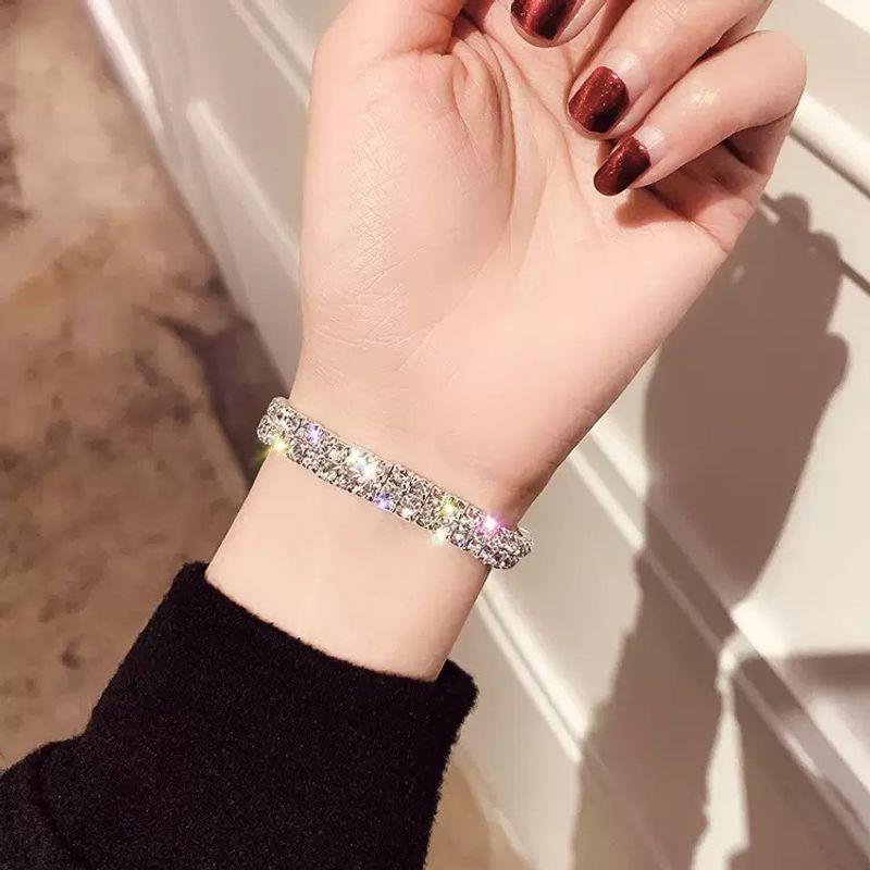 

Ювелирные изделия Широкая версия Элегантный браслет Маскировка шрамов Женский Нишевый стиль Стразы 2 rows full drill