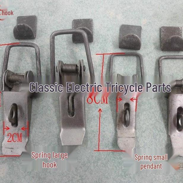 Electric Tricycle Parts: Spring Hook, Handlebar Buckle, Seat & Cabin Buckles, Door Lock, Bucket & Box Panel