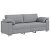 3 Seater Sofa Light Grey 220 Cm Fabric