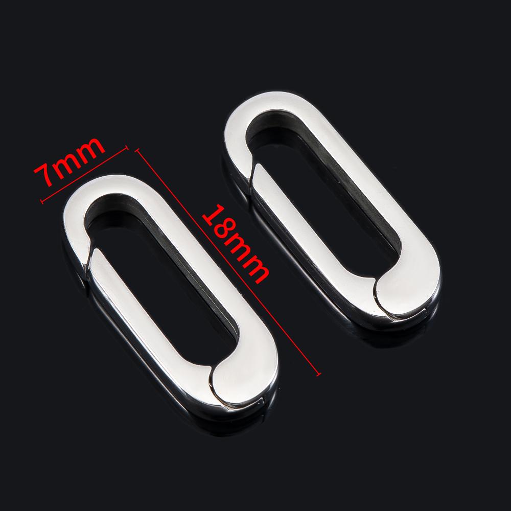 2pcs/1pc No Fade Stainless Steel Spring Lobster Clasp Oval Clasps for Keychain Keyring Carabiner Key Holder DIY Jewelry Making
