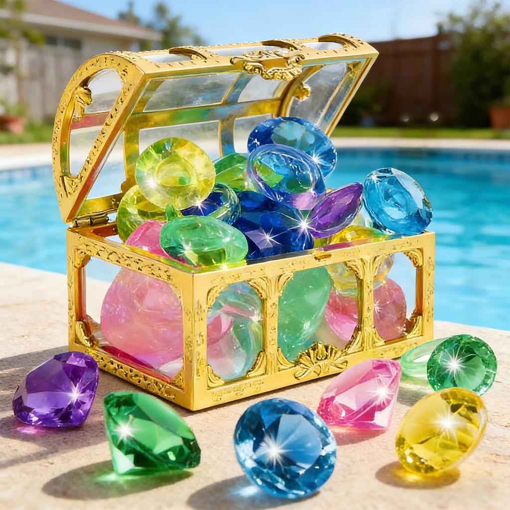 Treasure Chest Children's Swimming Pool Diving Treasure Hunting Water Play Toy Set